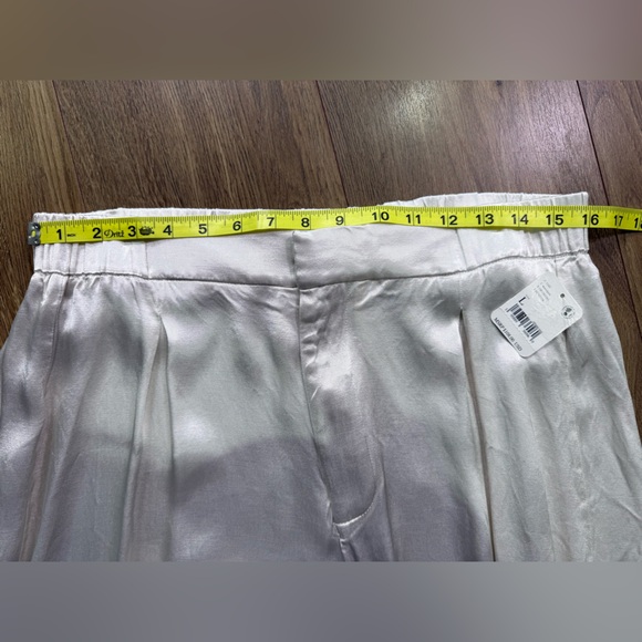 Free People Satin Wide Leg Pants in Ivory - Picture 12 of 14